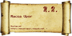 Macsa Upor névjegykártya